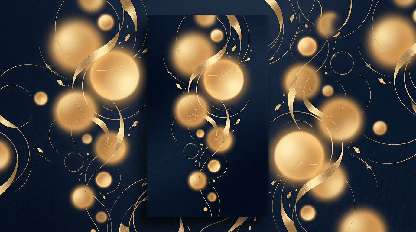 Abstract campaign art in Taniyur navy and gold